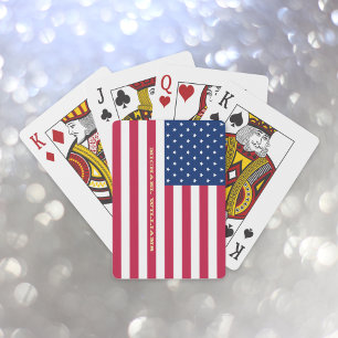 Patriotic American USA flagga Monogrammed Poker Ga Casinokort