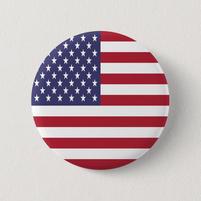Patriotic American USA flagga Pinback Button Knapp (Framsida)