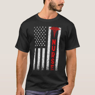 Patriotic American USA flagga Vintage Registered N T Shirt