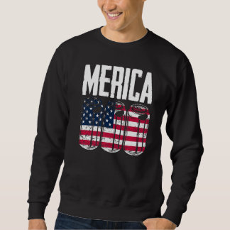 Patriotic American USA US Flagga Beer 4 juli Lång Ärmad Tröja