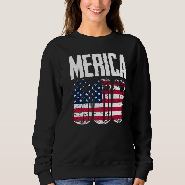 Patriotic American USA US Flagga Beer 4 juli T Shirt (Framsida)