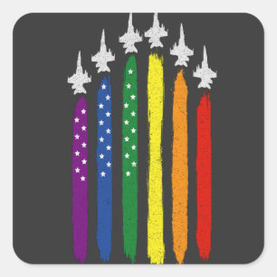 Patriotic American Vintage Flagga LGBTQ 4 juli Fyrkantigt Klistermärke