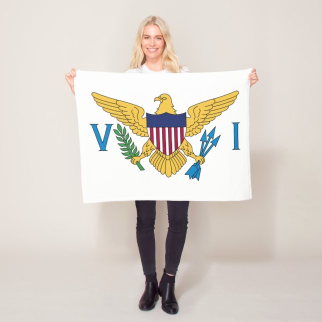 Patriotic American Virgin Islands Flagga Fleecefilt (På plats)
