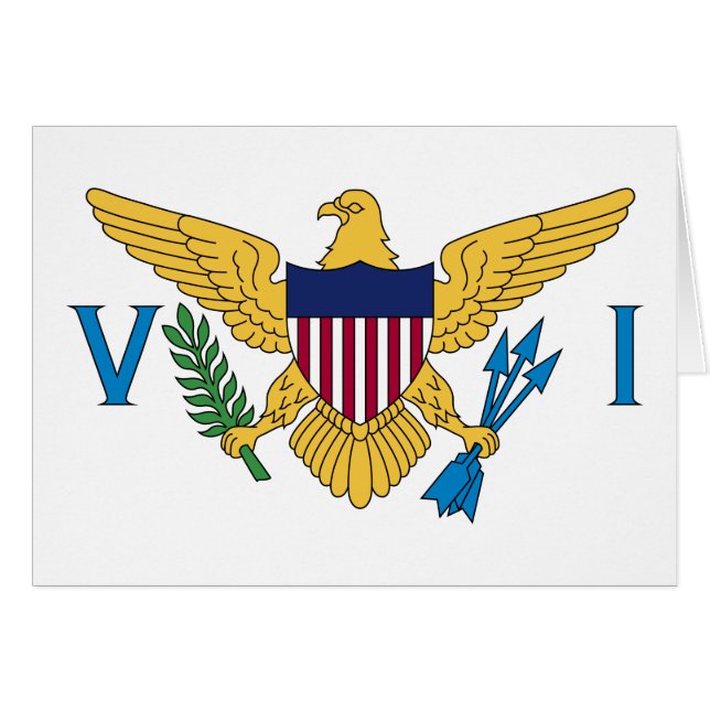 Patriotic American Virgin Islands Flagga Hälsningskort (Framsidan Horizontal)