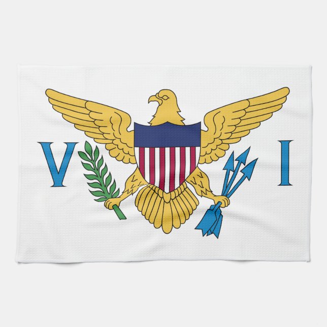 Patriotic American Virgin Islands Flagga Kökshandduk (Horisontell)