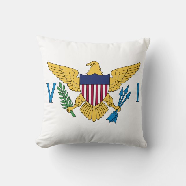 Patriotic American Virgin Islands Flagga Kudde (Framsida)