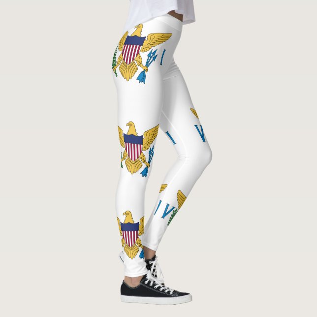 Patriotic American Virgin Islands Flagga Leggings (Höger)