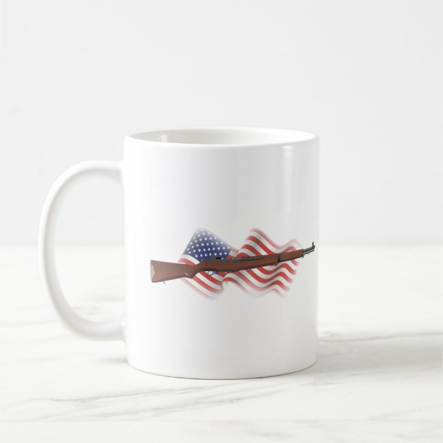 Patriotic American WW2 Rifle M1 Garand Kaffemugg (Vänster)