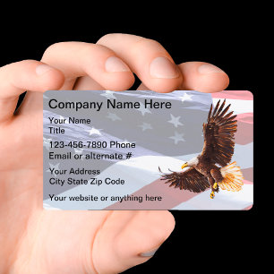 Patriotic Americana Eagle Theme Visitkort