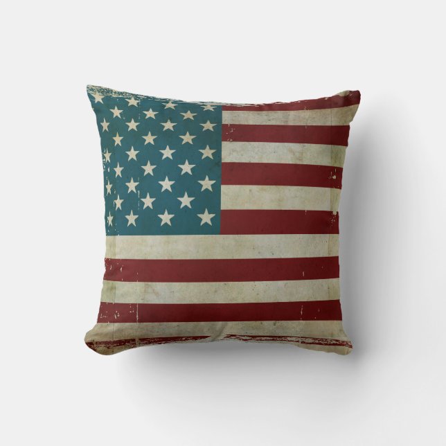 Patriotic Americana Rustic Land Farm Flagga Decor Kudde (Framsida)