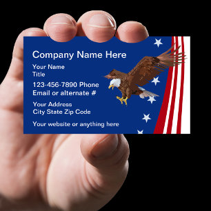 Patriotic Americana Theme Eagle Visitkort