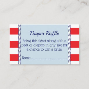 Patriotic Anchor Diaper Raffle Biljett Tilläggskort