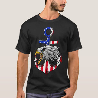 Patriotic Anchor Eagle American Flagga Memorial Da T Shirt