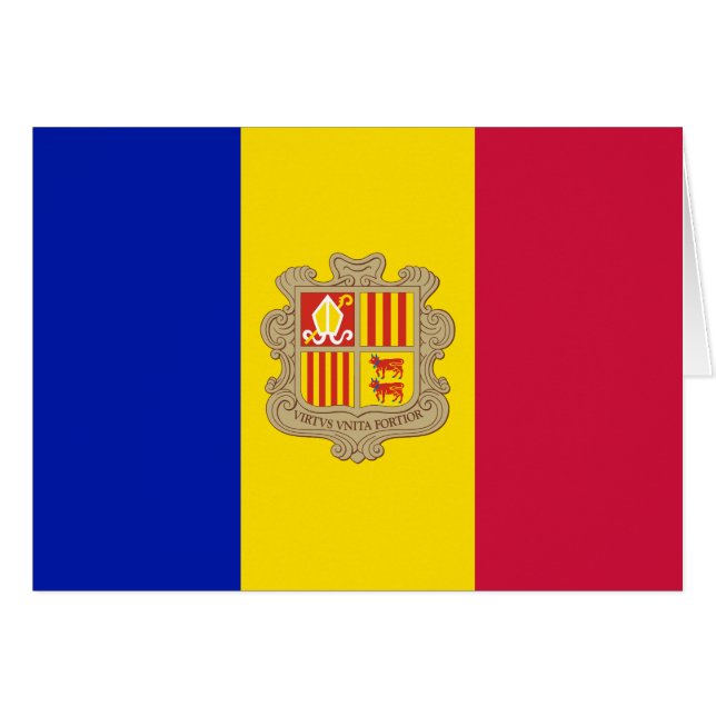 Patriotic Andorra Flagga Hälsningskort (Framsidan Horizontal)