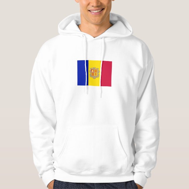 Patriotic Andorra Flagga Hoodie (Framsida)