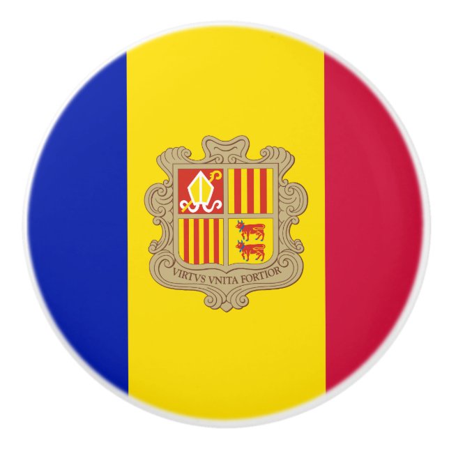 Patriotic Andorra Flagga Knopp (Framsidan)