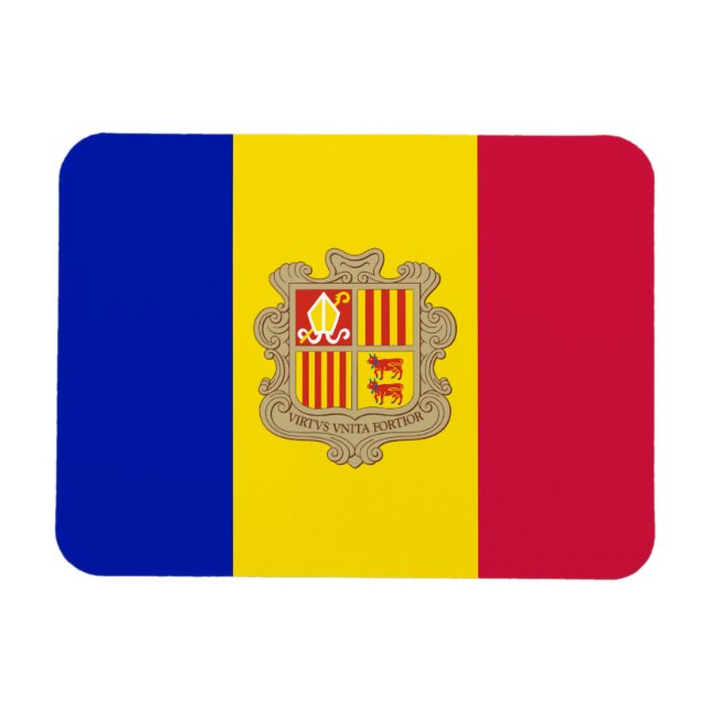 Patriotic Andorra Flagga Magnet (Horisontell)