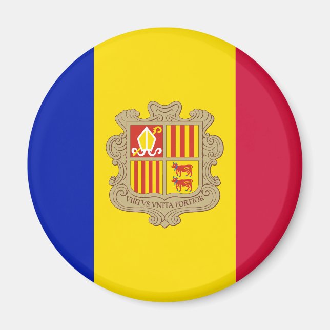 Patriotic Andorra Flagga Magnet (Framsidan)