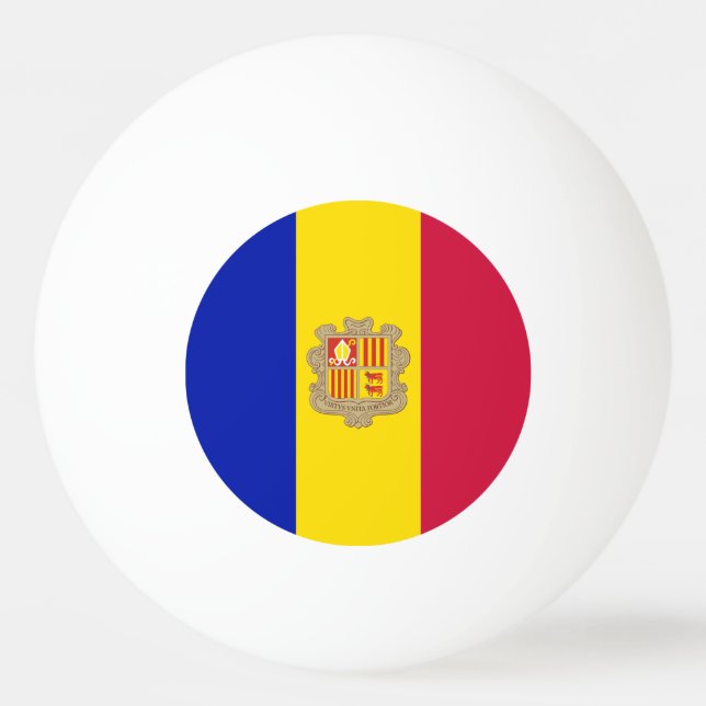 Patriotic Andorra Flagga Pingisboll (Framsidan)