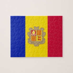 Patriotic Andorra Flagga Pussel