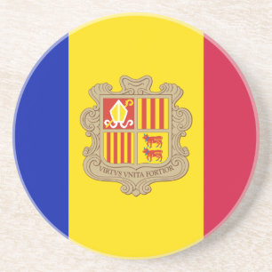 Patriotic Andorra Flagga Underlägg Sandsten