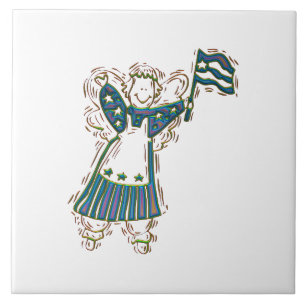 Patriotic Angel Kakelplatta