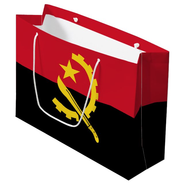 Patriotic Angolan Flagga (Framsidan Vinklad)