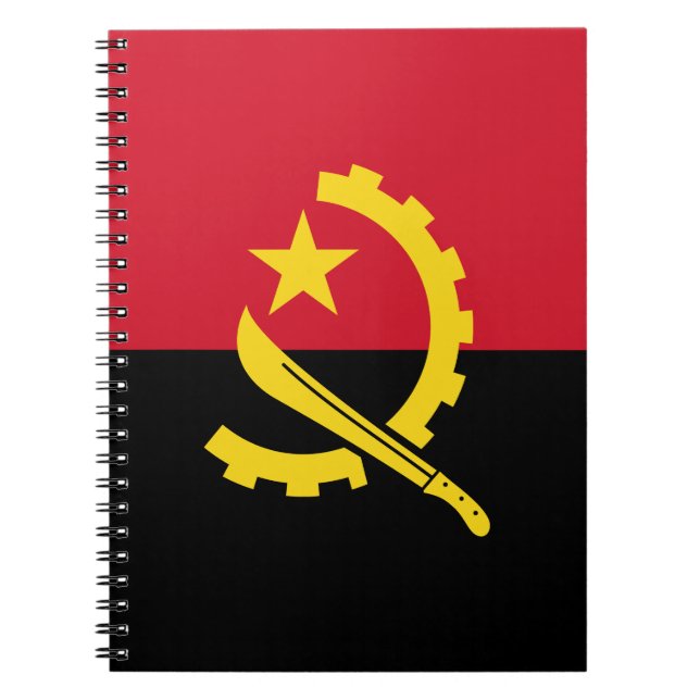 Patriotic Angolan Flagga Anteckningsbok Med Spiral (Framsidan)