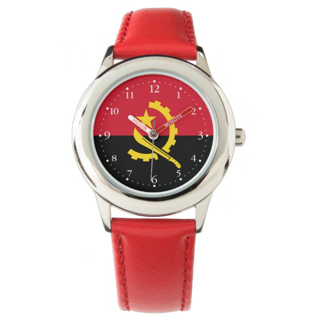 Patriotic Angolan Flagga Armbandsur (Framsida)