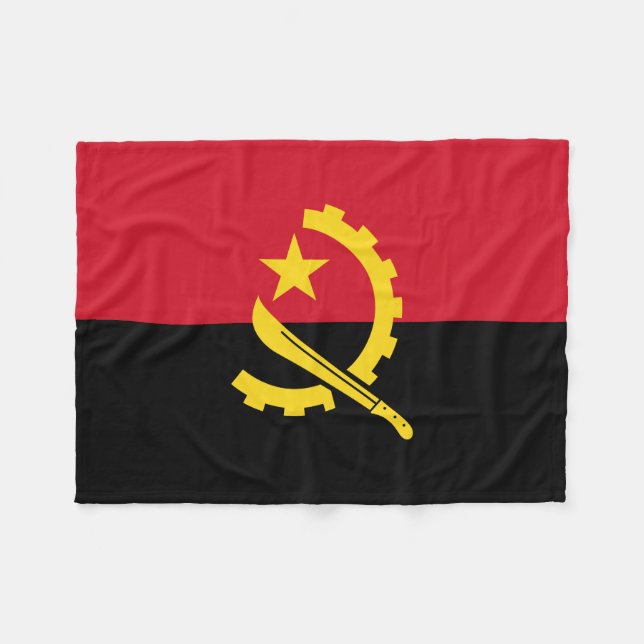 Patriotic Angolan Flagga Fleecefilt (Framsidan (Horisontell))