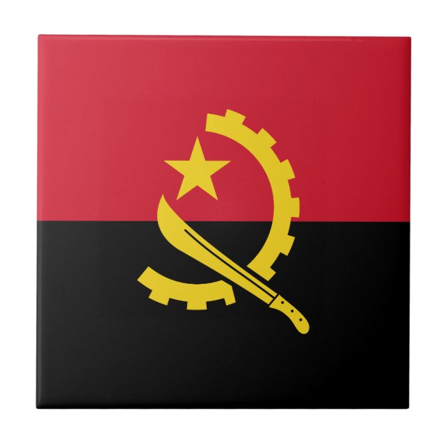 Patriotic Angolan Flagga Kakelplatta (Framsidan)
