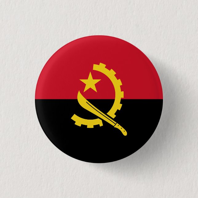 Patriotic Angolan Flagga Knapp (Framsida)