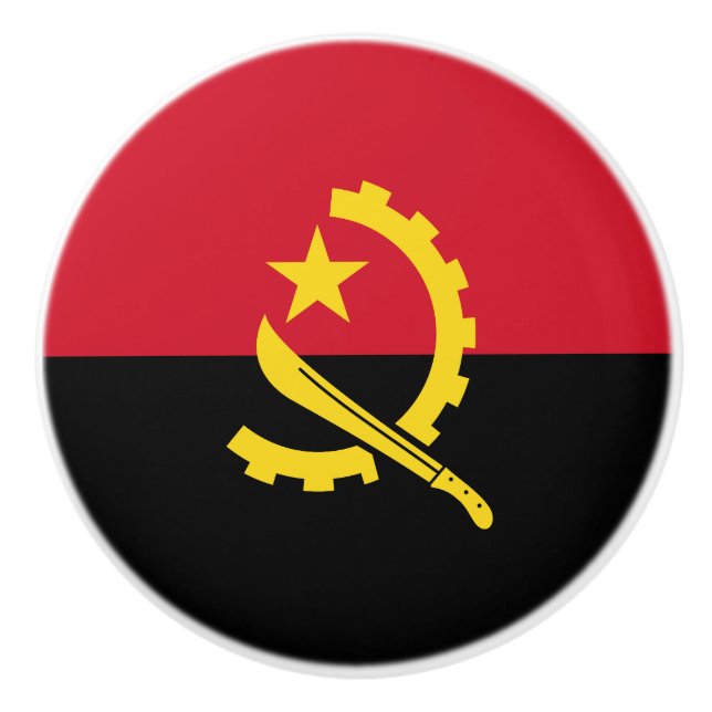 Patriotic Angolan Flagga Knopp (Framsidan)