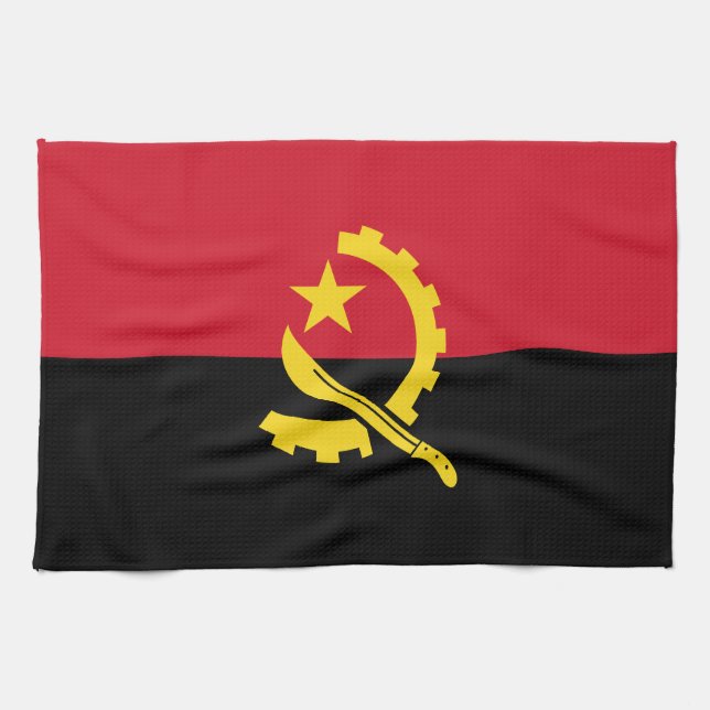 Patriotic Angolan Flagga Kökshandduk (Horisontell)