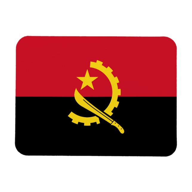 Patriotic Angolan Flagga Magnet (Horisontell)
