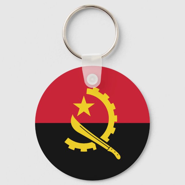 Patriotic Angolan Flagga Nyckelring (Framsida)