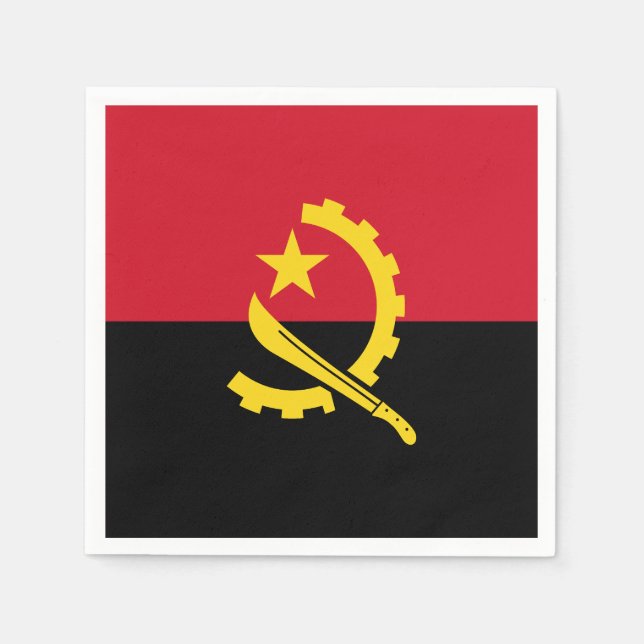 Patriotic Angolan Flagga Pappersservett (Framsidan)