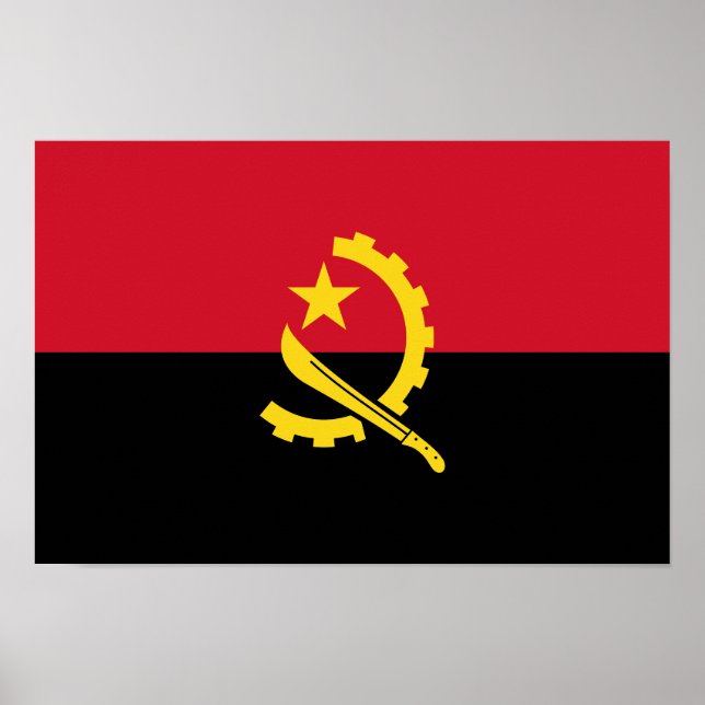 Patriotic Angolan Flagga Poster (Framsidan)