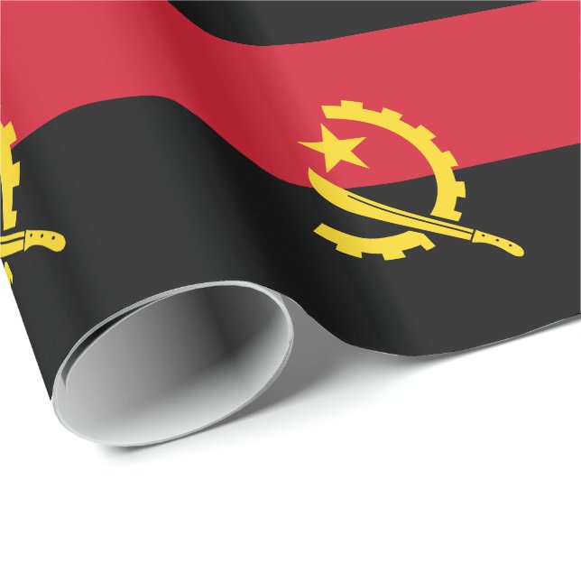Patriotic Angolan Flagga Presentpapper (Rullad Hörn)