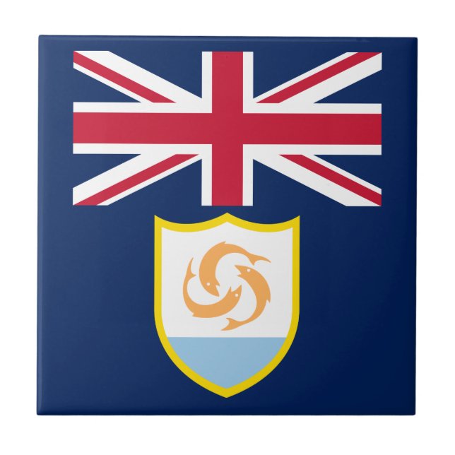 Patriotic Anguilla Flagga Ceramic Tile Kakelplatta (Framsidan)