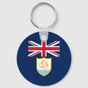 Patriotic Anguilla Flagga Keychain Nyckelring