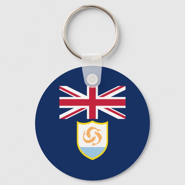 Patriotic Anguilla Flagga Keychain Nyckelring (Framsida)