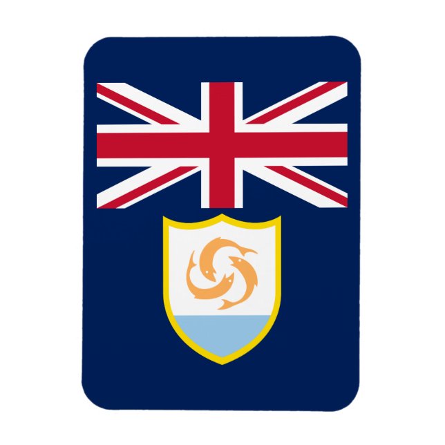 Patriotic Anguilla Flagga Magnet (Vertikal)