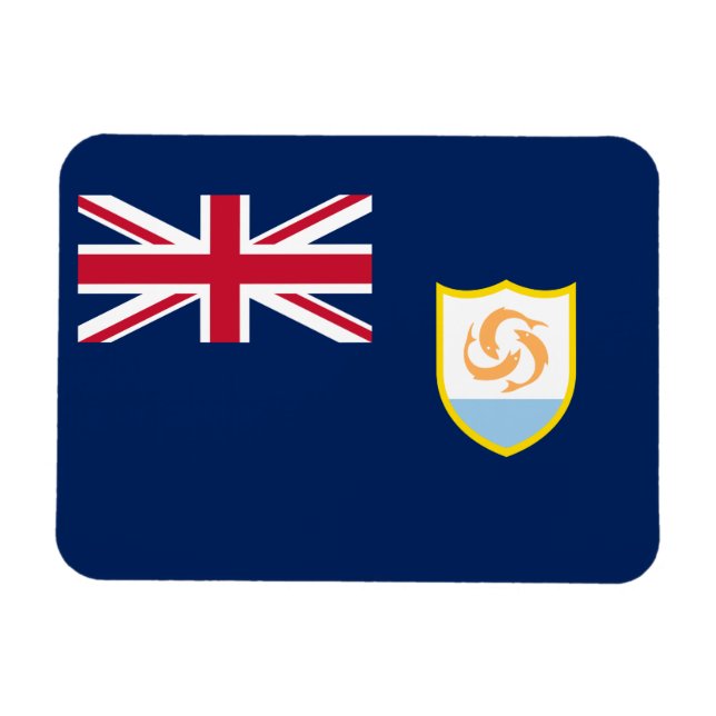 Patriotic Anguilla Flagga Magnet (Horisontell)
