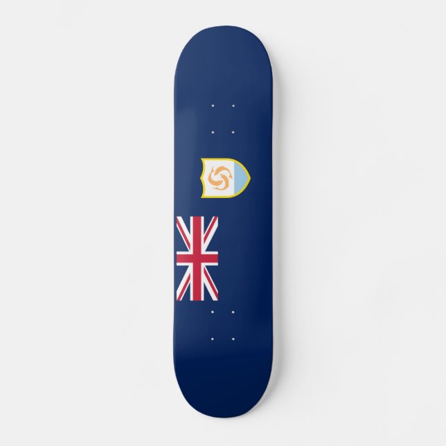 Patriotic Anguilla Flagga Mini Skateboard Bräda 18,5 Cm (Framsida)