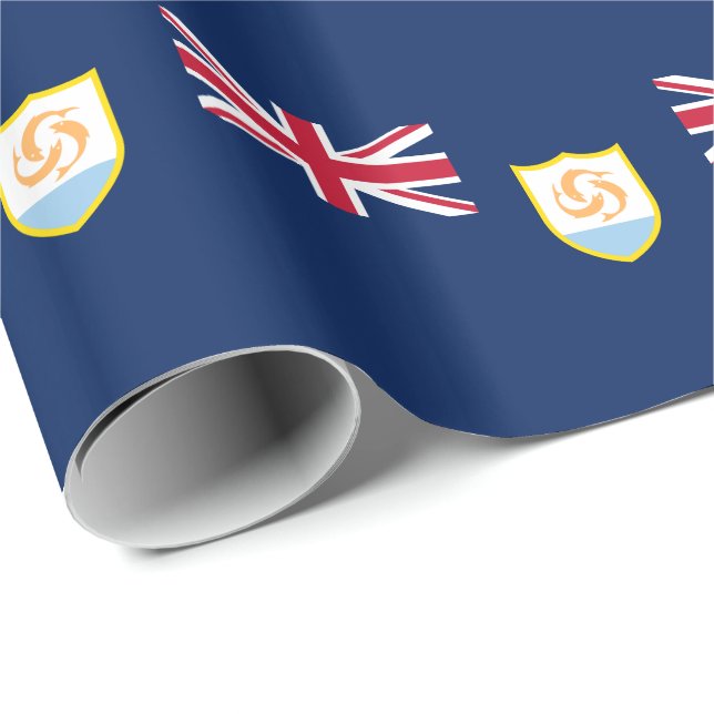 Patriotic Anguilla Flagga Presentpapper (Rullad Hörn)