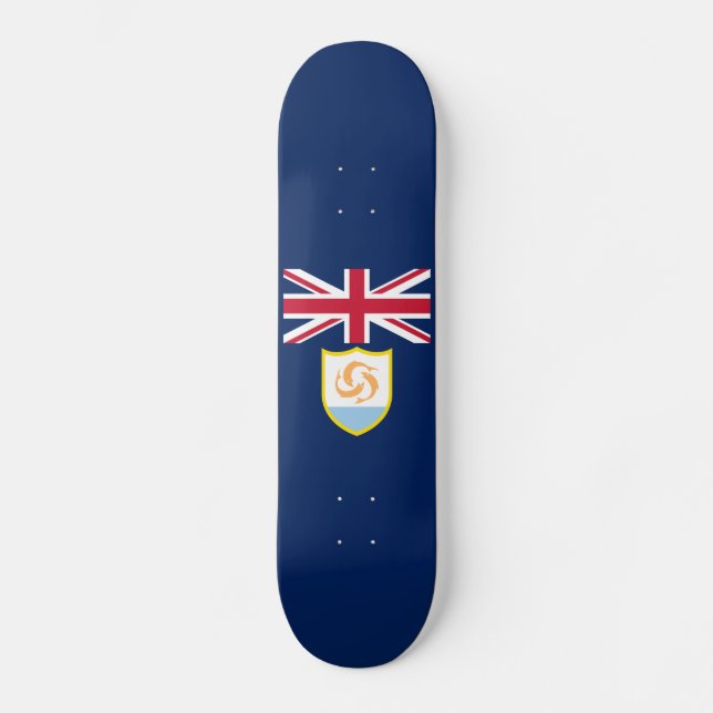 Patriotic Anguilla Flagga Skateboard (Framsida)