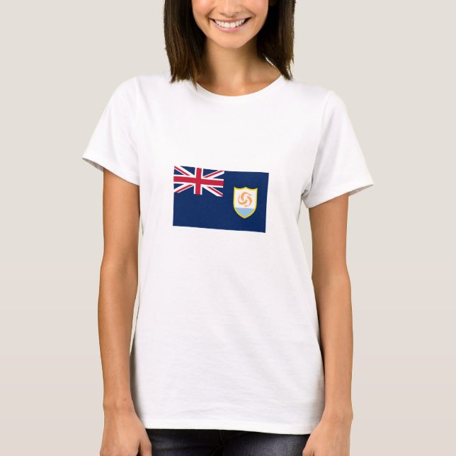 Patriotic Anguilla Flagga T Shirt (Framsida)