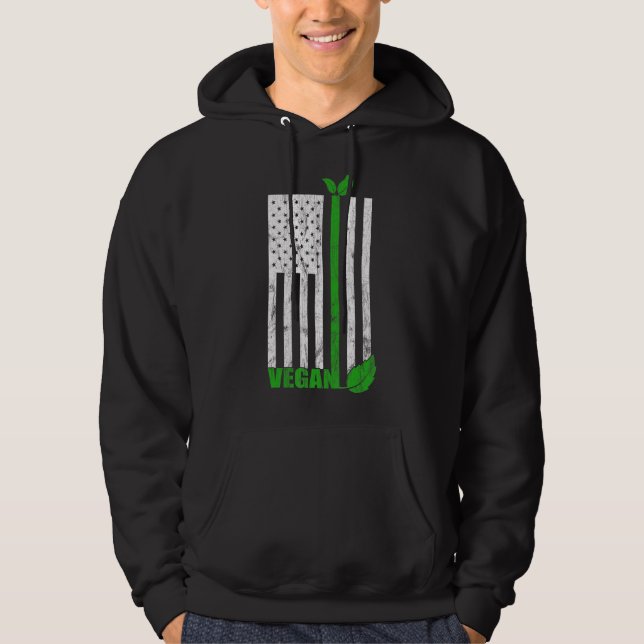 Patriotic Animal Höger Activist Vegetarian Usa Fl Hoodie (Framsida)