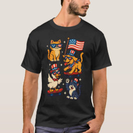 Patriotic Animals "Merica - Funny 4:e juli Pet T Shirt